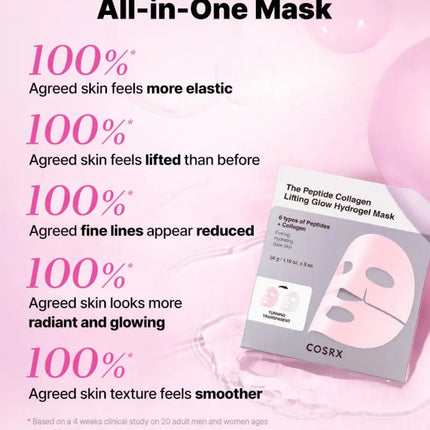 COSRX Peptide Collagen Glow Hydrogel Mask 3-Pack