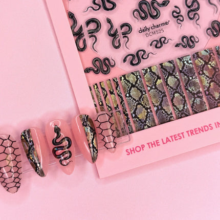 Daily Charme 3D Embossed Nail Art Sticker Holo Sunbeam Snake