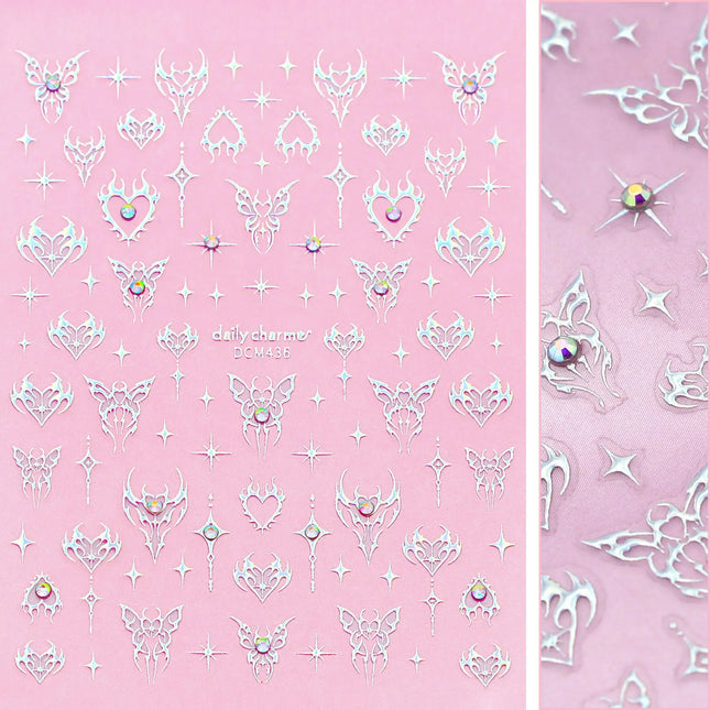 Daily Charme Bejeweled Nail Art Sticker Angelfire Flutter