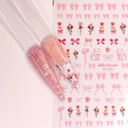 Daily Charme Bejeweled Nail Art Sticker Coquette Roses