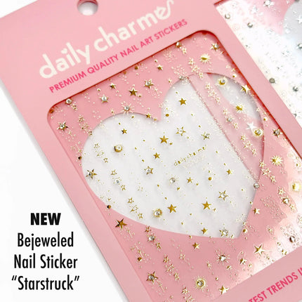 Daily Charme Bejeweled Nail Art Sticker Starstruck Gold