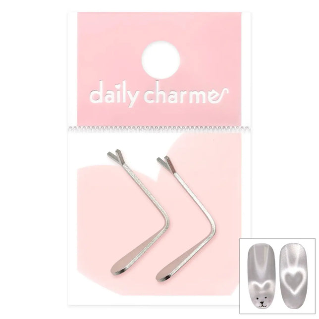 Daily Charme Cat Eye Beating Heart Metal Clip Set