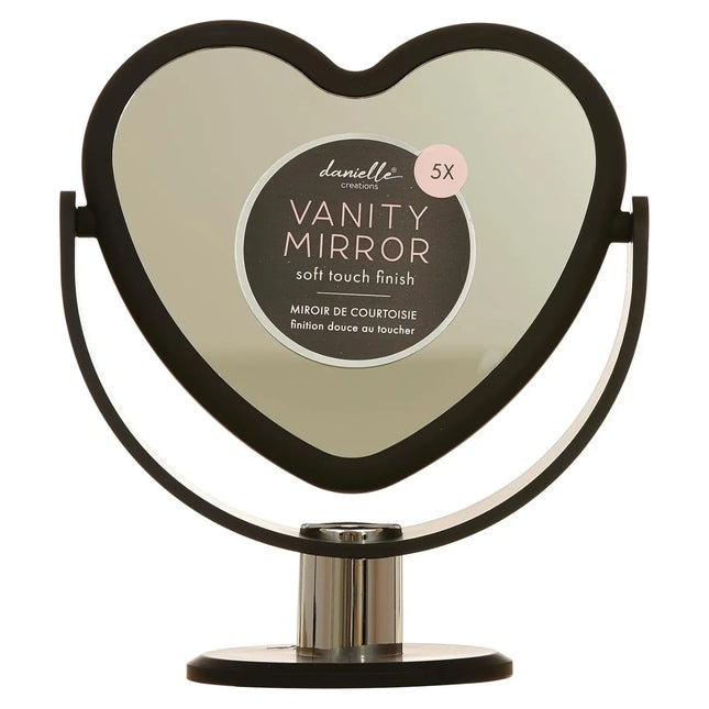 Danielle Creations Heart Vanity Mirror Black 5x Magnified