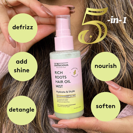 Delhicious Rich Roots 5-in-1 Hair Oil Mist Leave In Conditioner