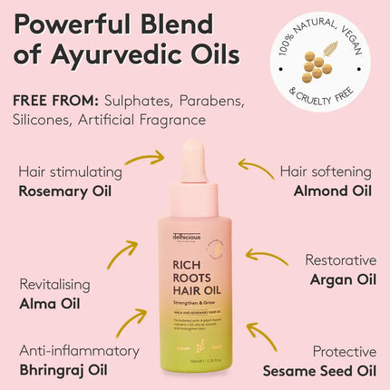 Delhicious Rich Roots Hair & Scalp Oil Amla & Rosemary 50 ml