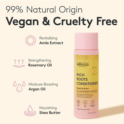 Delhicious Rich Roots Repair & Shine Conditioner Amla & Rosemary