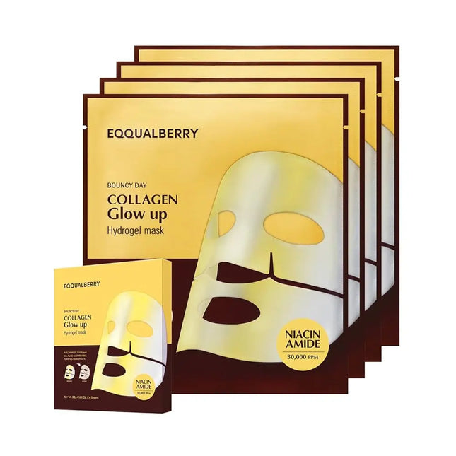 Eqqualberry Collagen Glow Up Hydrogel Mask 4-Pack