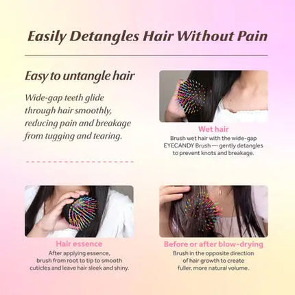 Eyecandy Rainbow Volume S Paddle Brush Black