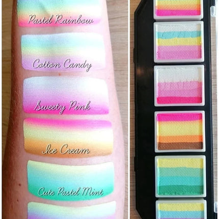 Fusion Body Art Face Painting Lodie Up Cute Pastel Rainbow Palette