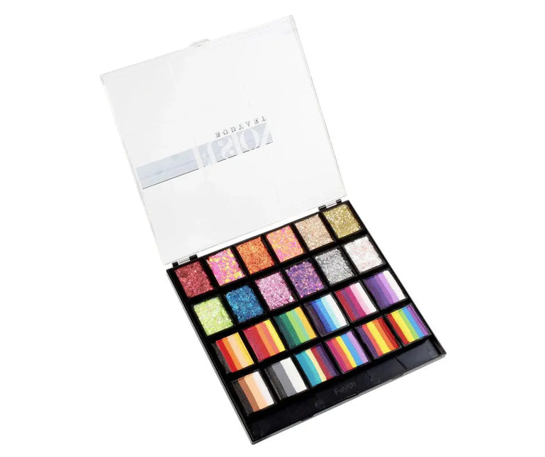 Fusion Body Art One Stroke & Glitter Cream Rainbow Party Palette