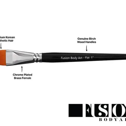 Fusion Body Art Professional Face Paint Brush 1 Inch Flat