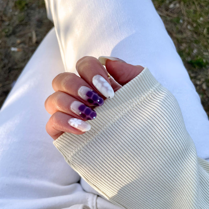 Nailo gellak stickers Berry Bloom, nude met diepe bessentinten