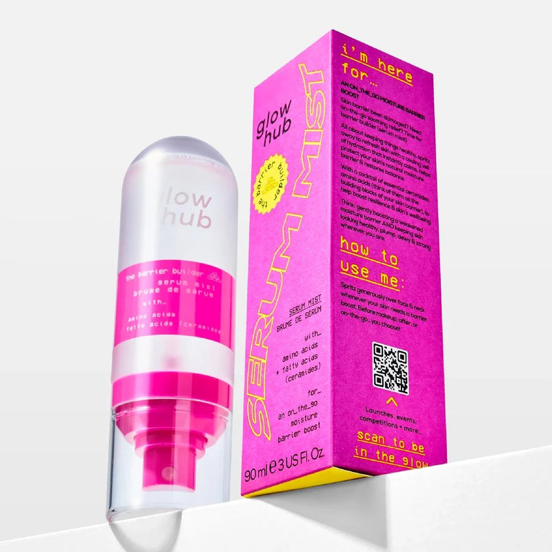 Glow Hub Barrier Builder Facial Mist, hydraterende en kalmerende serum mist