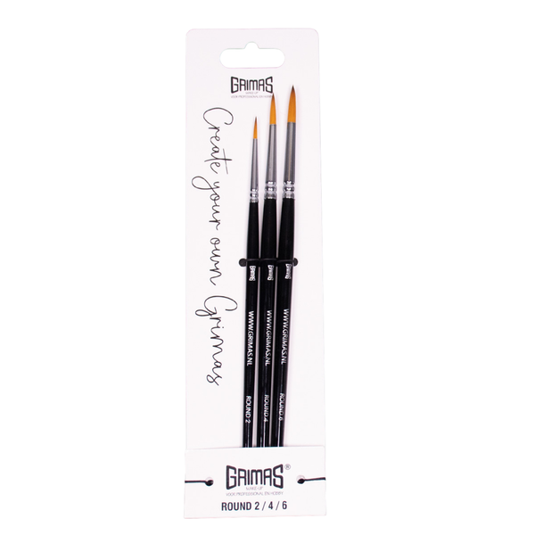 Grimas Face Paint Brush Set Round 2/4/6