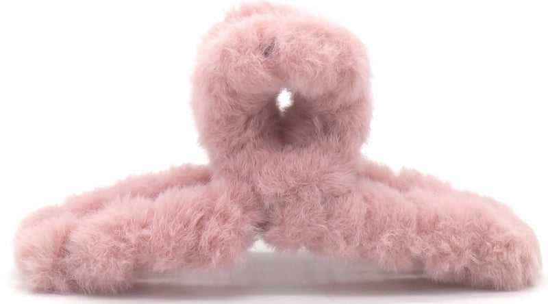 Hair Musthaves Hair Claw Fluffy 12.5cm Pink, zachte pluizige haarclip in roze