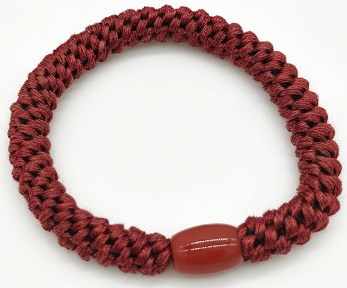Hair Musthaves Hair Elastics 5pcs Bordeaux, set van 5 haarelastiekjes, foto 2 van 2
