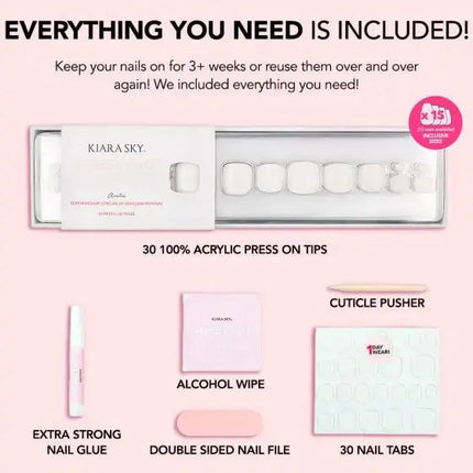 Kiara Sky xPress Pro Acrylic Press-on Toe Nails Arctic
