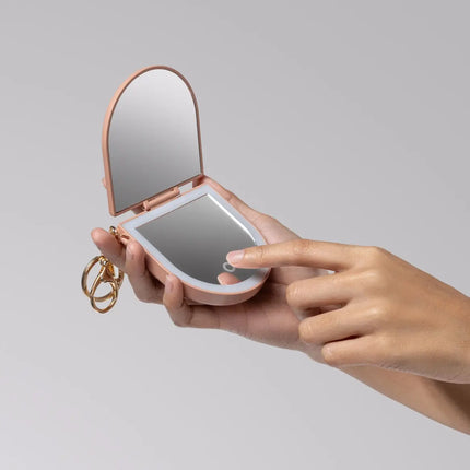 Kitsch Compact Mirror Keychain Terracotta