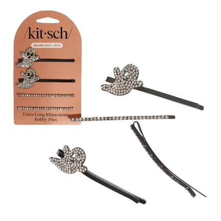 Kitsch Extra Long Metal Rhinestone Bobby Pins Ghost