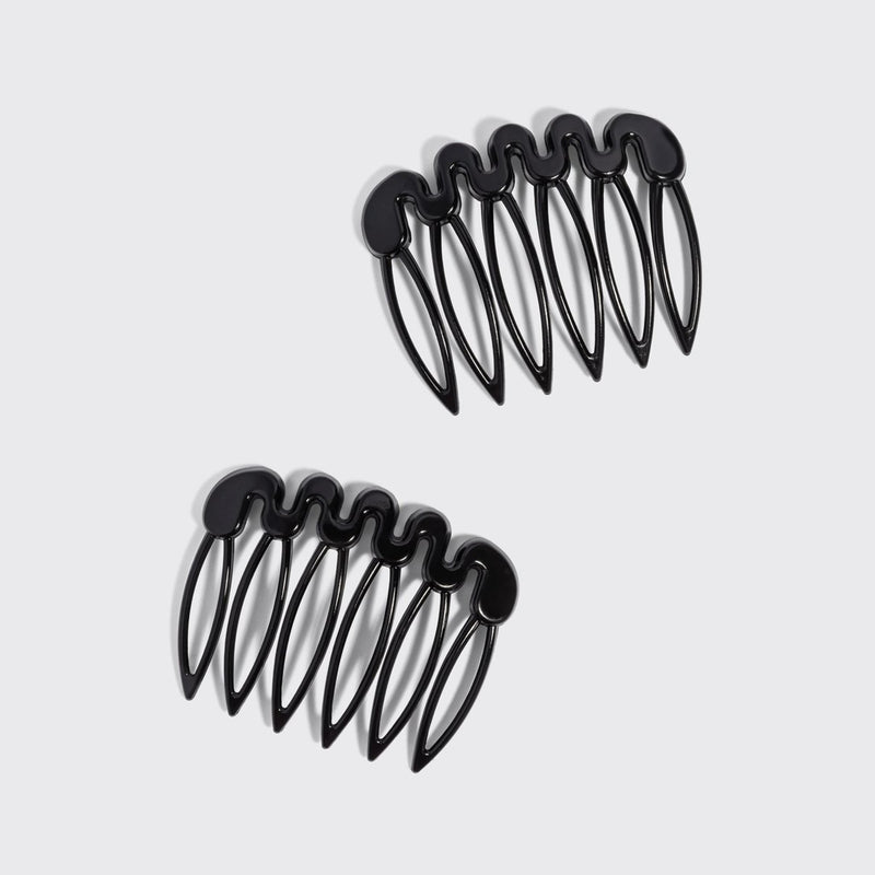 Kitsch French Hair Combs 2pc Set Black 4
