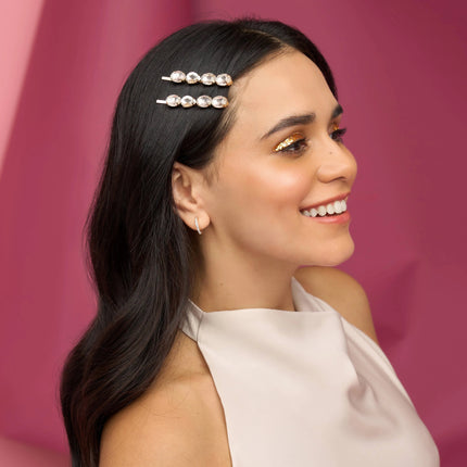 Kitsch Holiday Metal Gemstone Bobby Pins