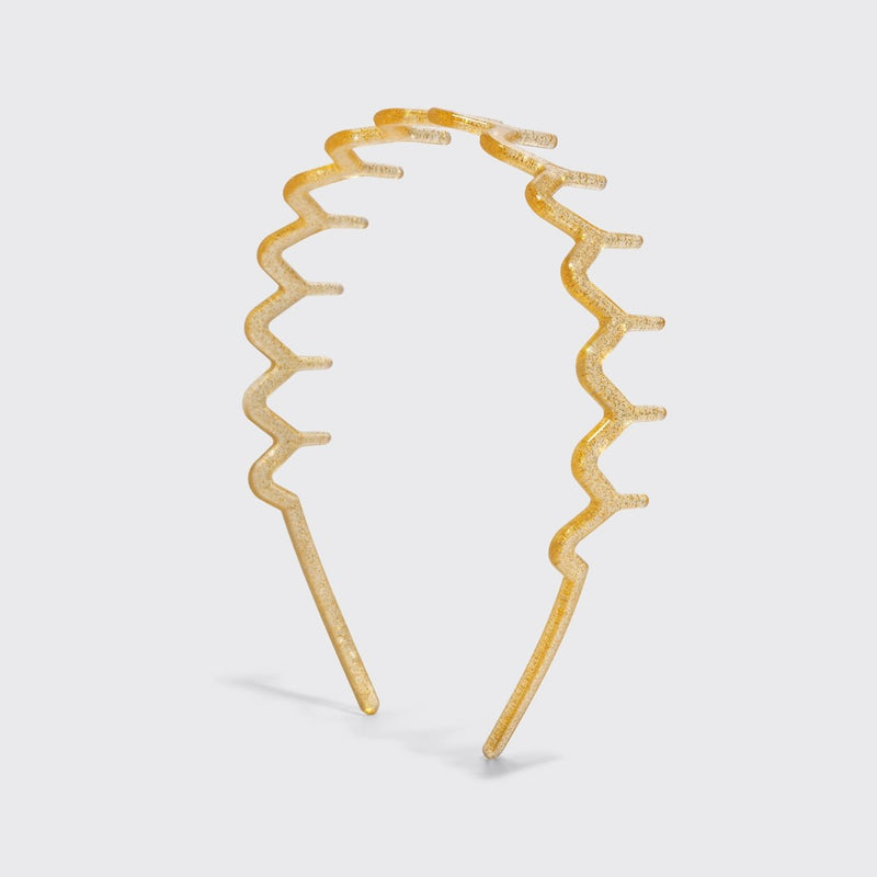 Kitsch Holiday Zigzag Headbands 2pc Set Gold & Silver 6