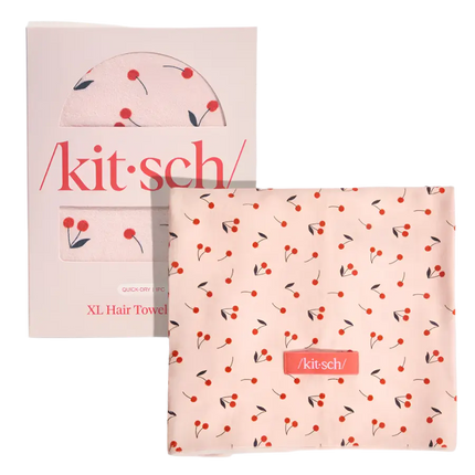 Kitsch Kitsch XL Hair Towel Wrap Cherry Print