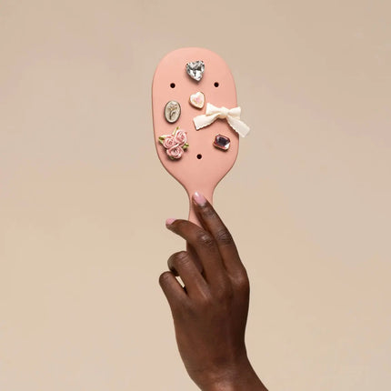 Kitsch KitschPop Paddle Brush & Charm Set Terracotta