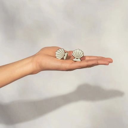 Kitsch Metal Clam Shell Hair Clip 2pc Set Gold & Pearlized Cream