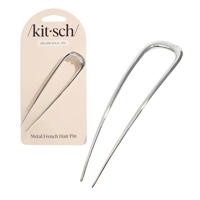 Kitsch Metal French Hair Pin Silver