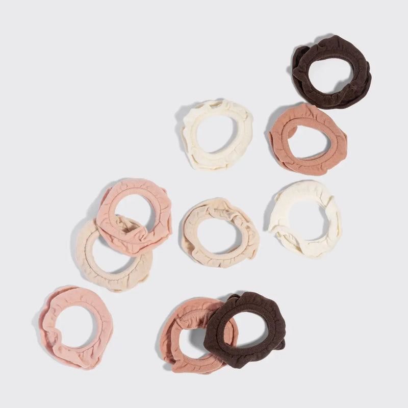 Kitsch Recycled Fabric Petal Hair Elastics Set Blush