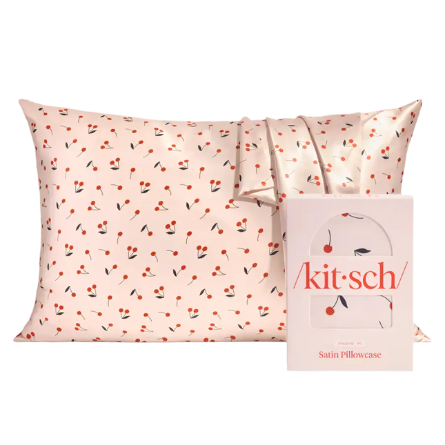 Kitsch Satin Pillowcase Standard Cherry Print