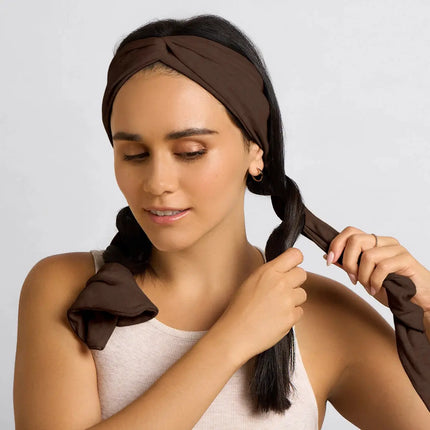 Kitsch Set & Flow Heatless Curling Headband Chocolate Brown