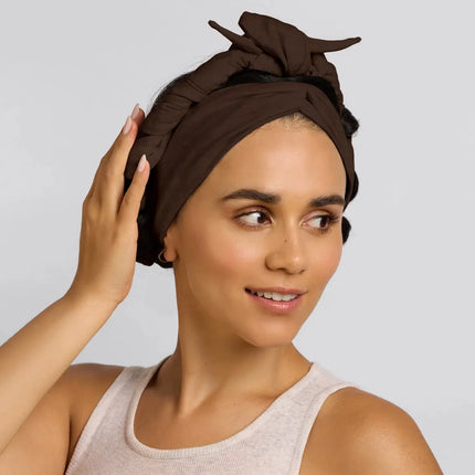 Kitsch Set & Flow Heatless Curling Headband Chocolate Brown