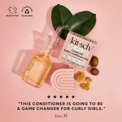 Kitsch Smoothing Castor Oil Nourishing Shampoo & Conditioner Bar Set