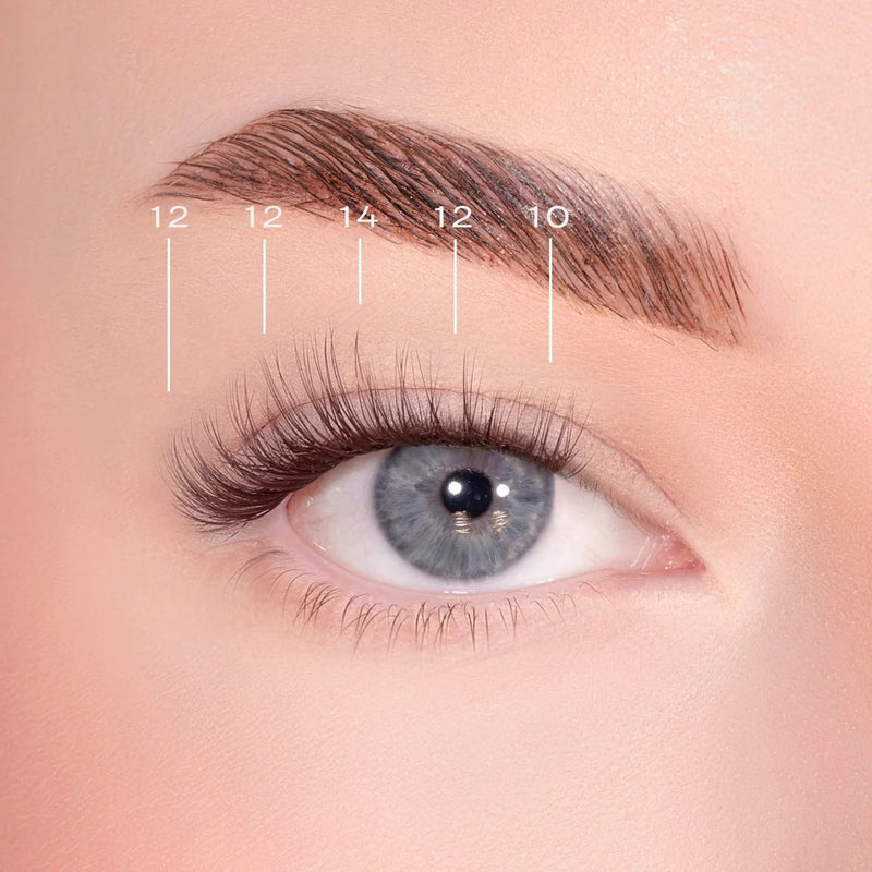 Lola's Lashes Soft Wisp Brown Pre Glued Lashes Set, zelfklevende wimperclusters in bruin
