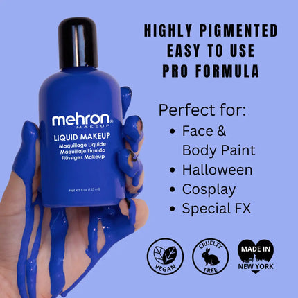 Mehron Makeup Liquid Makeup Blue