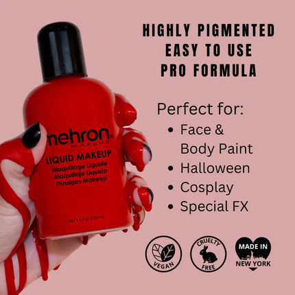 Mehron Makeup Liquid Makeup Red
