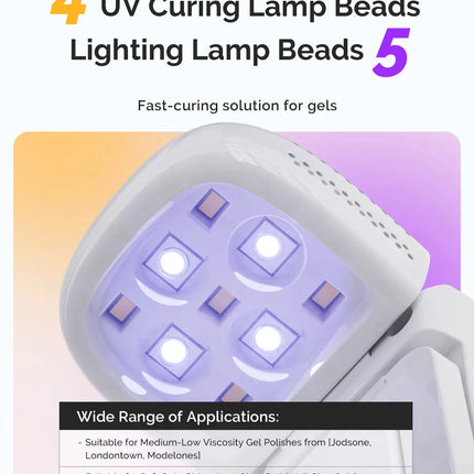 MelodySusie Foldable & Standable 2-in-1 Design LED/UV Nail Lamp