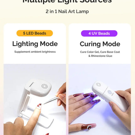 MelodySusie Foldable & Standable 2-in-1 Design LED/UV Nail Lamp