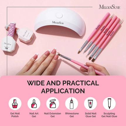 MelodySusie Nail Art Brushes Set Pink 6Pcs