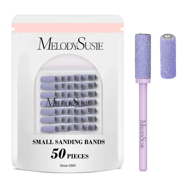 MelodySusie Nail Drill Bits Small Sanding Bands 180 Grit 50 Pcs