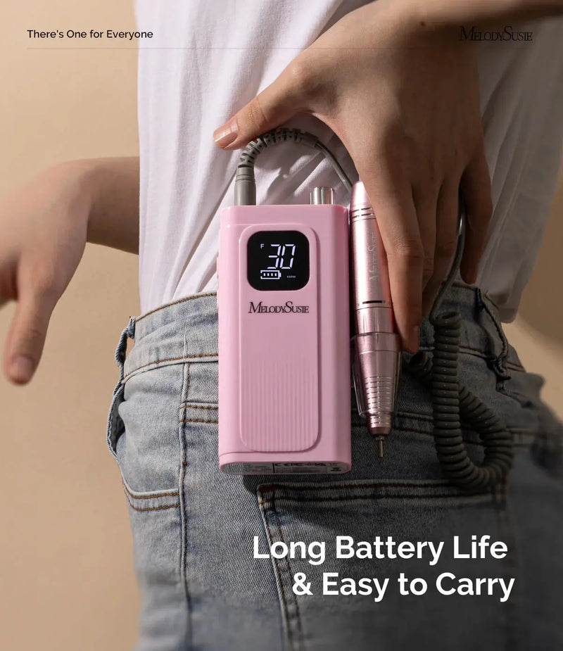 MelodySusie SC300F Clip-On Rechargeable Nail Drill 30.000RPM Pink