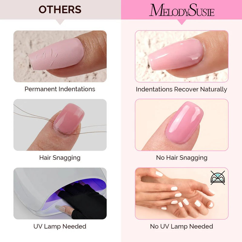 MelodySusie Summer Collection Real Gel Nail Strips Mani & Pedi Set Baby Pink