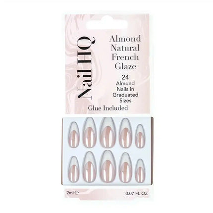Nail HQ Almond Natural French Glaze Nails