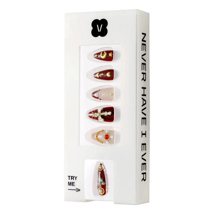 Never Have I Ever Press-On Nails Burgundy Cherub