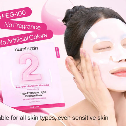 Numbuzin No.2 Rose PDRN Overnight Collagen Mask