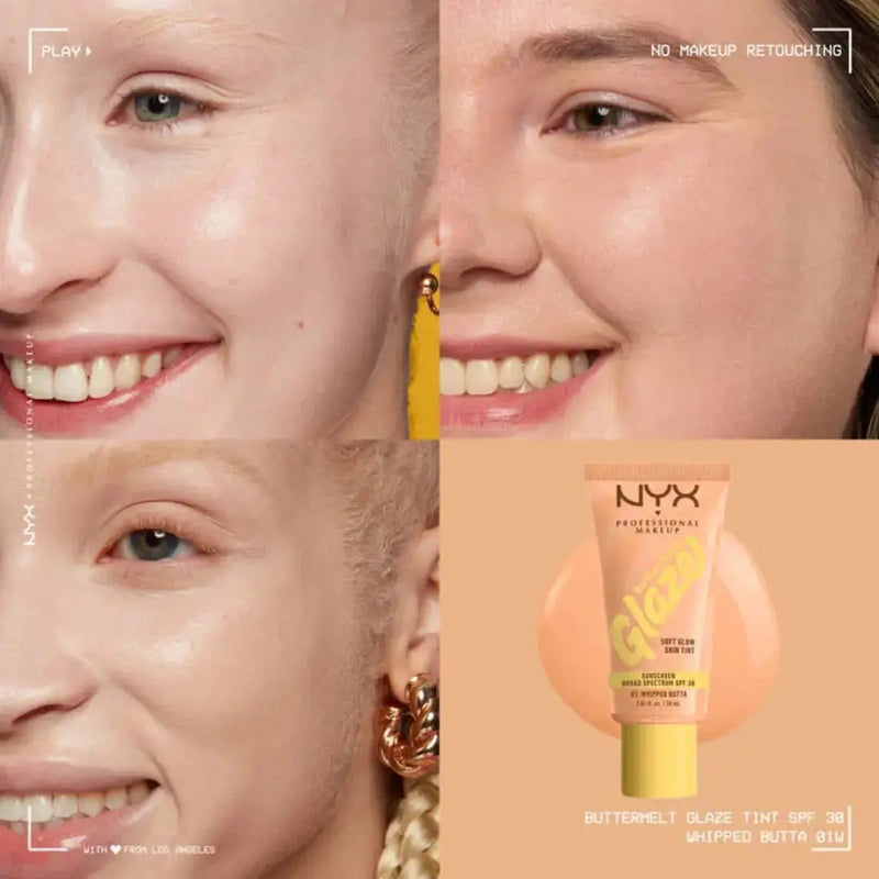 NYX Professional Makeup Buttermelt Glaze Soft Glow Skin Tint SPF 30 Whipped Butta, hydraterende skin tint met SPF 30, foto 2 