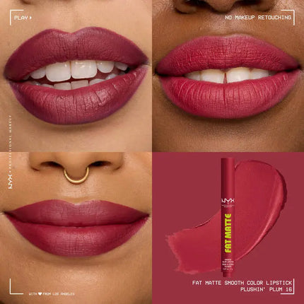 NYX Professional Makeup Fat Matte Smooth Color Lipstick Plushin Plum