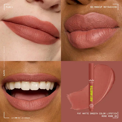 NYX Professional Makeup Fat Matte Smooth Color Lipstick Rose Robe